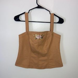 Christine Phillipe vintage embroidered crop top size 6